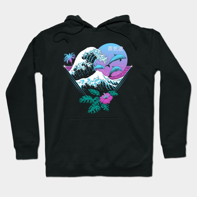 Dolphin Waves Hoodie by Vincent Trinidad Art